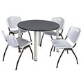 Kee Round Tables > Breakroom Tables > Kee Round Table & Chair Sets, 48 W, 48 L, 29 H, Grey TB48RNDGYBPCM47GY
